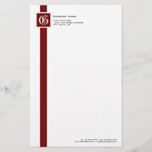 Monogramm aus beruflichem Rot, Schwarzweiß und Str Briefpapier