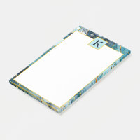 Monogramm aus blauem und goldglattem Marmor