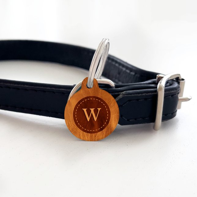 Monogramm aus braunem Leder - kein echtes Leder Tiermarke (Von Creator hochgeladen)