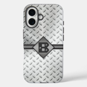 Monogramm aus Diamantblech iPhone 16 Hülle