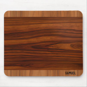 Monogramm aus dunkelbraunem Holz Mousepad