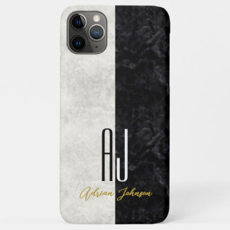 Monogramm aus elegantem Marmor Schwarz und Weiß Case-Mate iPhone Hülle