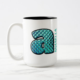 Monogramm aus Glas Zweifarbige Tasse