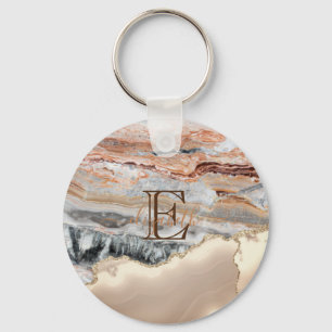 Monogramm aus Glitzer-Marmorstein Schlüsselanhänger