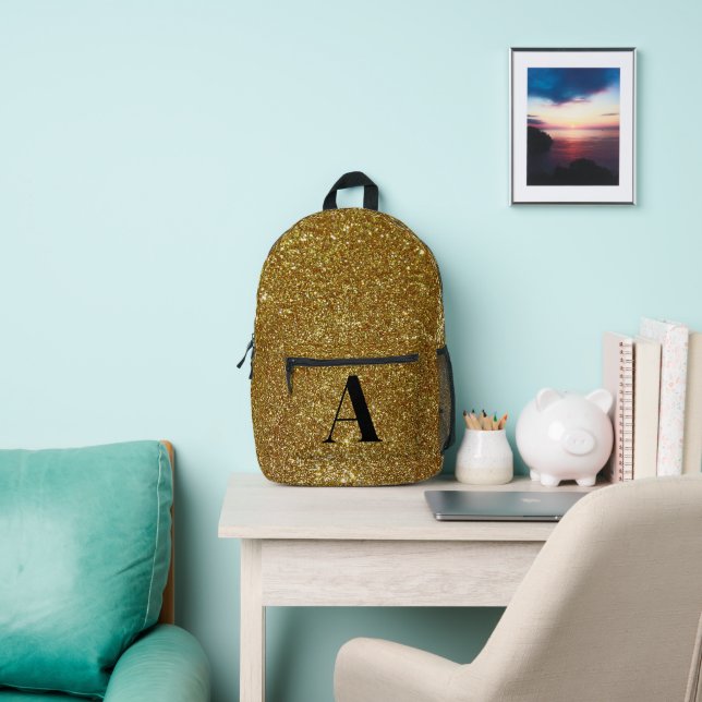 Monogramm aus Gold-Glitzer Bedruckter Rucksack (InSitu)