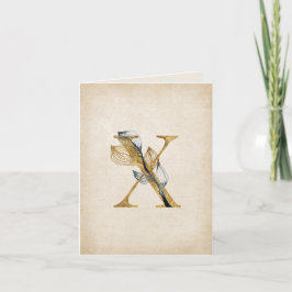 Monogramm aus Gold und Schwarz mit Blätter