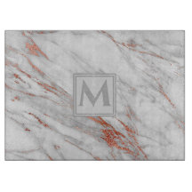 Monogramm aus goldfarbenem, weißem Rose-Kupfer