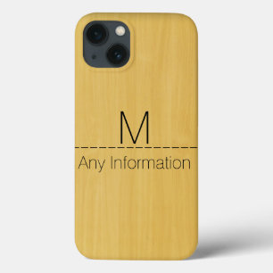 Monogramm aus Goldholz iPhone 13 Hülle