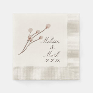 Monogramm aus handgezogenen Baumwollsorten Serviette