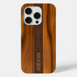 Monogramm aus Mahagoniholz und Leder Case-Mate iPhone Hülle