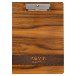 Monogramm aus Mahagoniholz und Leder Klemmbrett