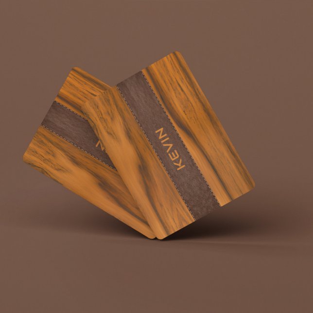 Monogramm aus Mahagoniholz und Leder Spielkarten (Von Creator hochgeladen)