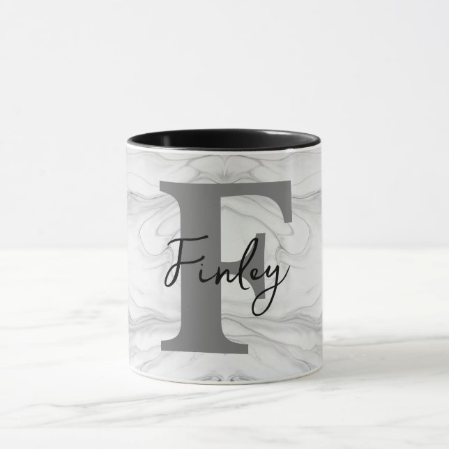 Monogramm aus modernem und klassischem Marmor Buch Tasse (Zentrum)