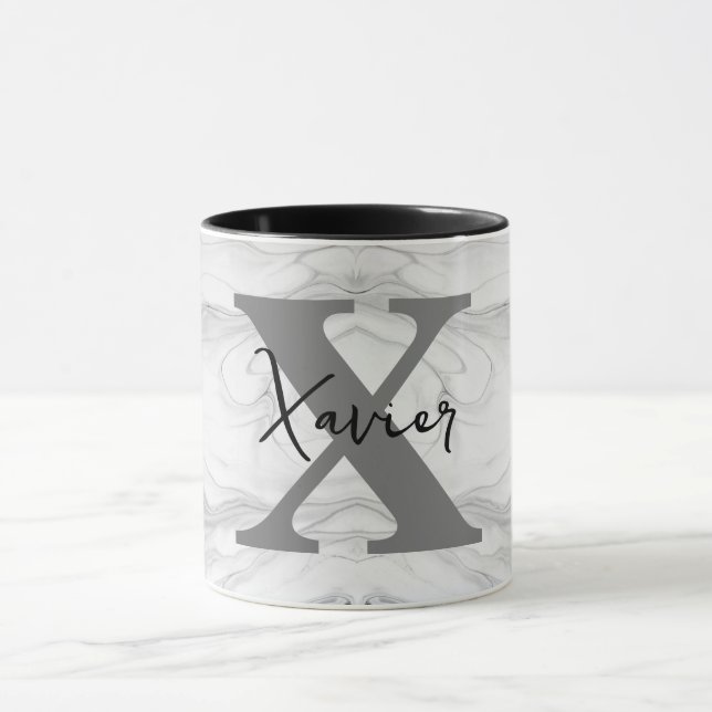 Monogramm aus modernem und klassischem Marmor, Let Tasse (Zentrum)