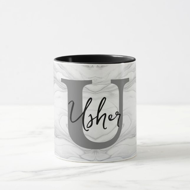 Monogramm aus modernem und klassischem Marmor, Let Tasse (Zentrum)