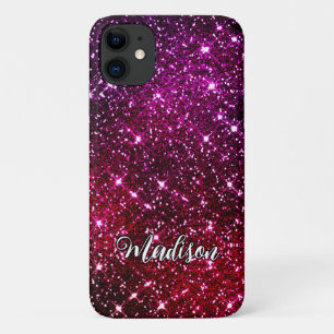 Monogramm aus pinkfarbenem Glitzer Case-Mate iPhone Hülle