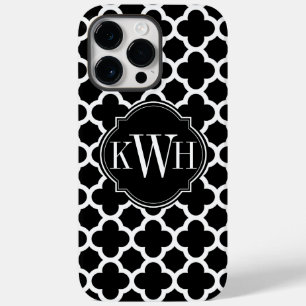 Monogramm aus Quatrefolie Schwarz und Weiß Case-Mate iPhone Hülle