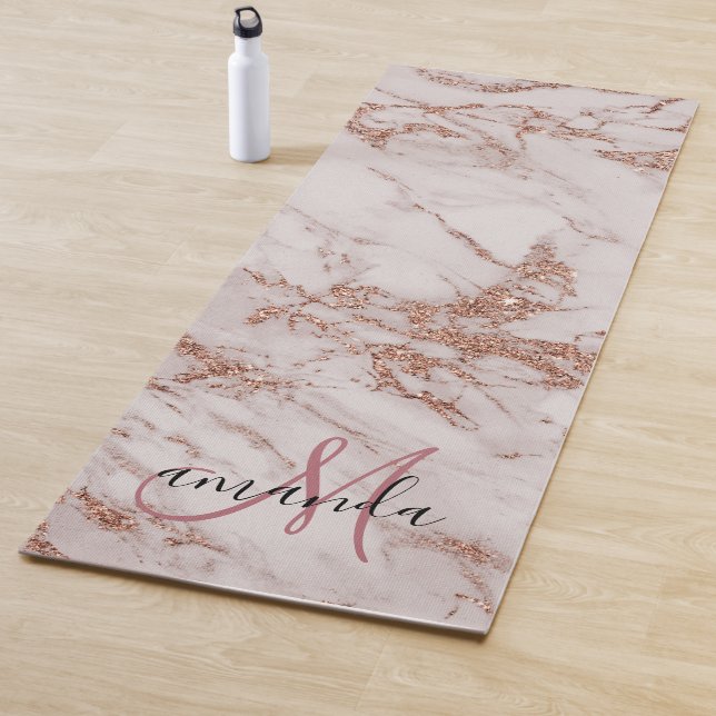 Monogramm aus Rose-Gold-Marmor Yogamatte (Beispiel)