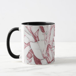 Monogramm aus roter und weißer Blume Tasse