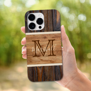 Monogramm aus rustikalem Holz Case-Mate iPhone 14 Pro Max Hülle