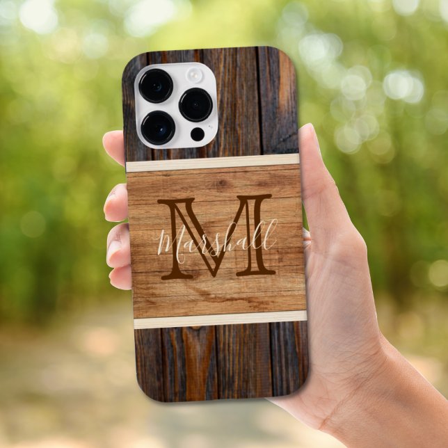 Monogramm aus rustikalem Holz Case-Mate iPhone Hülle (Von Creator hochgeladen)