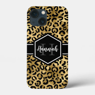 Monogramm aus schwarzem Leopard Case-Mate iPhone Hülle