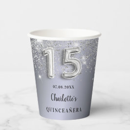 Monogramm aus Silberstäube Pappbecher