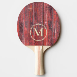 Monogramm aus verwitterten Scheunenbrettern Tischtennis Schläger