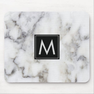 Monogramm aus weißem Marmorstein Mousepad