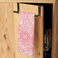 Monogramm aus weißem und rosa Vintagem Paisley