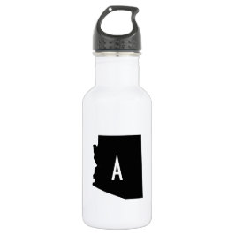 Monogramm aus weißem und schwarzem Arizona Edelstahlflasche