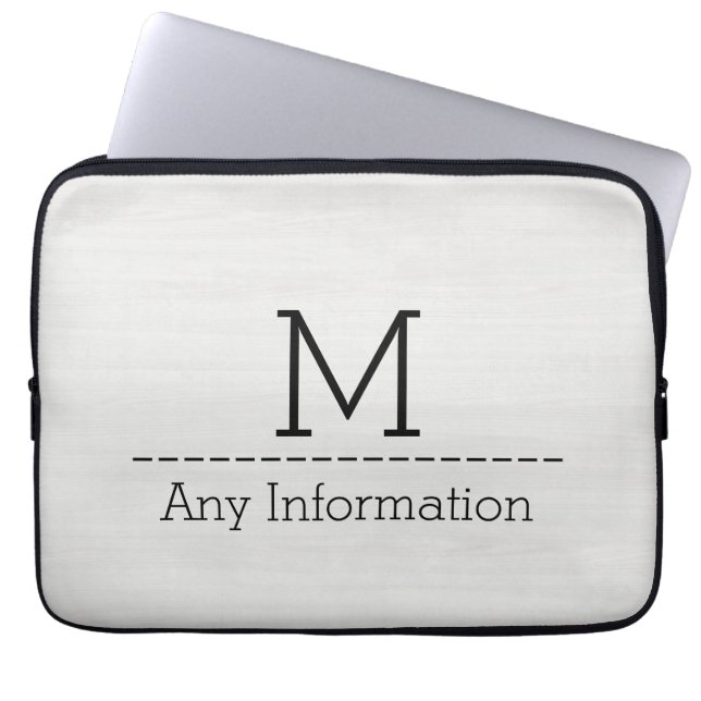 Monogramm aus Weißholz Laptopschutzhülle (Vorderseite)