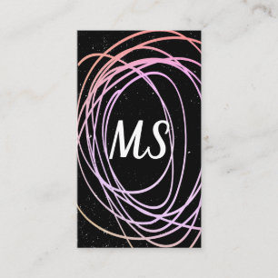 Monogramm/Ausdrückend (farbig) Visitenkarte