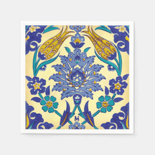 Monogramm Azulejo Keramik-Art-Vintage Verzierung Serviette