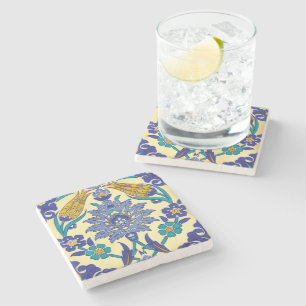 Monogramm Azulejo Keramik-Stil Vintage-Ornament Steinuntersetzer