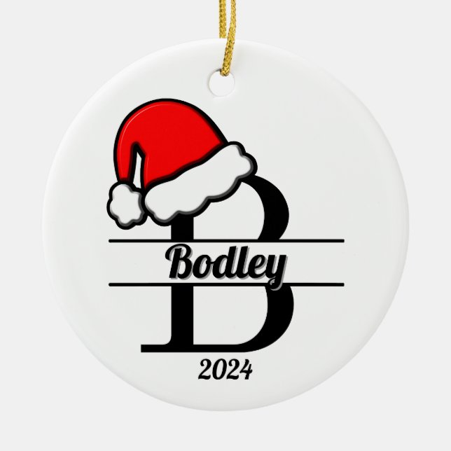 Monogramm B | beidseitig Keramik Ornament (Vorne)