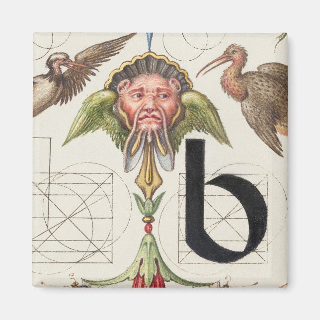 Monogramm B, Buchstabe B, Alphabet B, Monogramm A+ Magnet (Vorne)