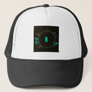 Monogramm B Buchstabe Gedruckter Text Trucker Hut  Truckerkappe