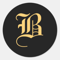 Monogramm "B" goldene Farbe auf schwarz