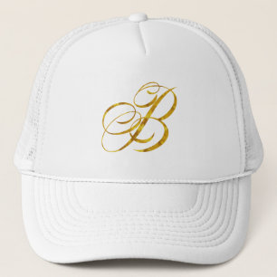 Monogramm B-Imitat Gold Foil Metallic Letter Desig Truckerkappe