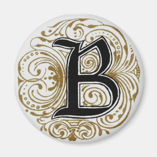 Monogramm "B" in Gold - Magnet