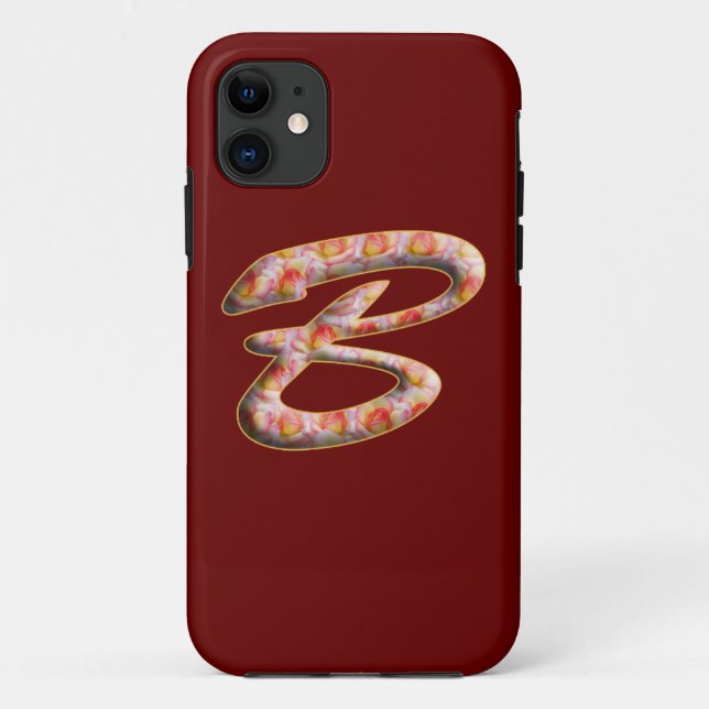 Monogramm B in Rose Muster iPhone 5 Hüllen (Rückseite)