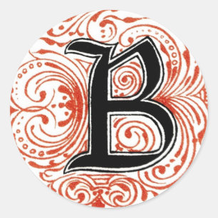 Monogramm "B" in Rot - Aufkleber