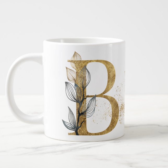 Monogramm "B" Jumbo-Tasse-Suppeneis Jumbo-Tasse (Links)