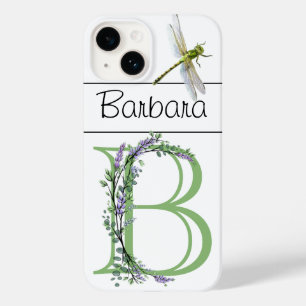 Monogramm B, Lavendel Eukalyptus, Libelle Case-Mate iPhone 14 Hülle