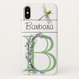 Monogramm B-Lavendel Eukalyptus mit Dragonfly Case-Mate iPhone Hülle