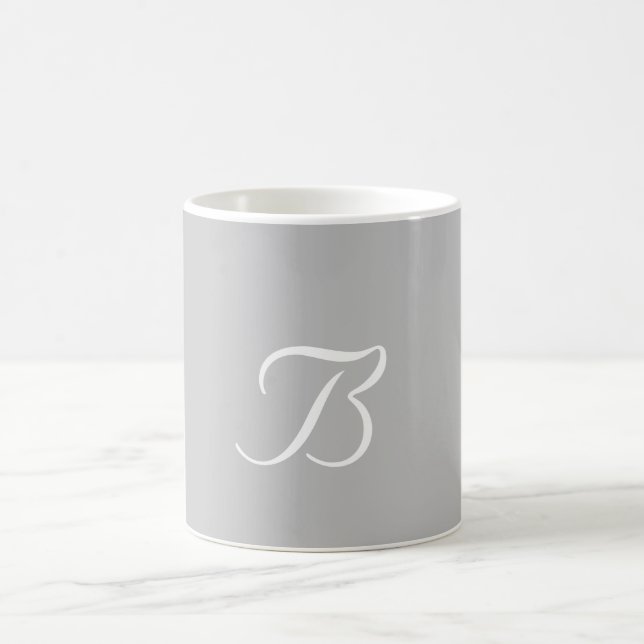 Monogramm B leicht grau personalisieren Kaffeetasse (Mittel)