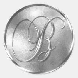 Monogramm B NONMETALLIC Silver Umschlag Aufkleber