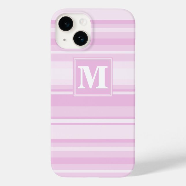 Monogramm-Babypinstreifen Case-Mate iPhone Hülle (Rückseite)