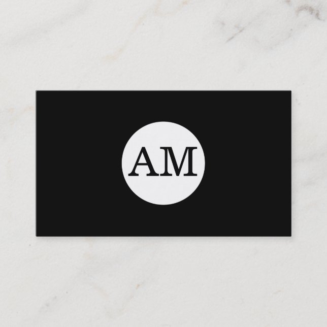 Monogramm-Babypulver des Serifentyp Weißer Kreis Visitenkarte (Vorderseite)